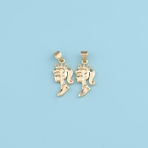 18K Gold Filled queen pendant, Exquisite Queen necklace,crown pendant,DIY jewelry accessories