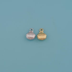 18K Gold Filled scallop seashell Pendant, beach shell jewelry,ocean Charm Necklace,Gold Shell Pendant,DIY Jewelry Making Supply