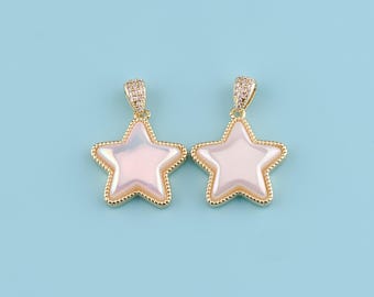 18K Gold Filled Star Pearl Pendants,Natural Star Pearl Pendant, Celestial Jewerly, Gift for her, Christmas Gift, Mom Gift