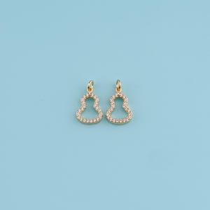 Breloque calebasse en or 18 carats, pendentif calebasse, collier porte-bonheur, bracelet porte-bonheur, boucle d&#39;oreille de protection, breloques pour bijoux porte-bonheur