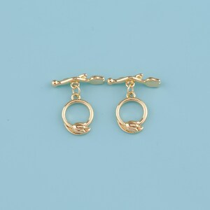 18K Gold Filled OT clasp,Rose Flower OT Toggle Clasps,Round Toggle Clasps Set For Jewelry Making Supplies,Bracelet Clasps,Necklace Clasps