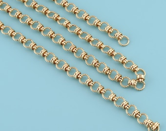 1 meter 18K Gold Filled round chain,Twisted round chain,Twisted Small Circle Chain Chain for Necklace Bracelet,Bulk Chain for Jewelry Making