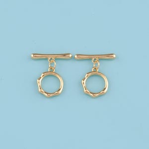 18K Gold Filled OT clasp,texture Circle Toggle Clasp,Round Toggle Clasps Set For Jewelry Making Supplies,Bracelet Clasps,Necklace Clasps
