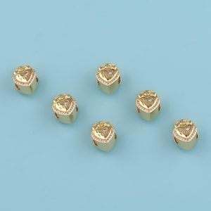 18K Gold Filled Heart Spacer Bead,CZ Micro Pave I Love You beads,bear spacer beads,Bracelet Bead, Love Beads,large hole beads,DIY Jewelry
