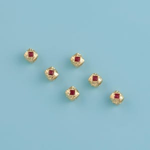 18K Gold Filled Tiny Cube Beads, Cube Spacer Beads,round beads, Geometric Beads, Square Beads, Bracelet Connector,DIY Jewelry Making Supply