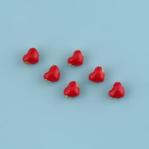 18K Gold Filled Heart Spacer Bead,Enamel  Heart Charm Bracelet Necklace,Bracelet Bead, Love Beads,large hole beads,DIY Jewelry