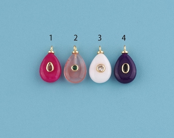 18K Gold Filled natural stone Pendant,natural stone charm,Gemstone Drop Pendant,Gemstone Charm,Natural gemstone For Making Jewelry