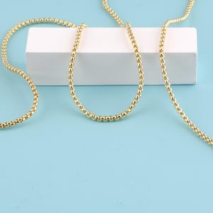1 meter 18K Gold Filled Chain Necklace,Box Chain Necklace,Box Layering Necklace Chain for Necklace Bracelet,Bulk Chain for Jewelry Making