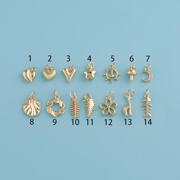 18K Gold Filled Bulk Charm Jewelry,Handmade Jewelry Charms,Gold charms Pendant for DIY Bracelet Necklace Handmade Jewelry Making Accessories