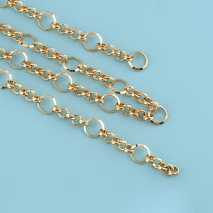 1 meter 18K Gold Filled Chain Necklace,Rolo Chain, Round Chain O Chain for Necklace Bracelet,Bulk Chain for Jewelry Making