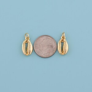 18K Gold Filled shell Pendant,beach shell jewelry ocean Charm Necklace,DIY Jewelry Making Supply