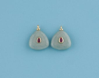 18K Gold Filled natural stone Pendant,natural stone charm,Gemstone Drop Pendant,Gemstone Charm,Natural gemstone For Making Jewelry