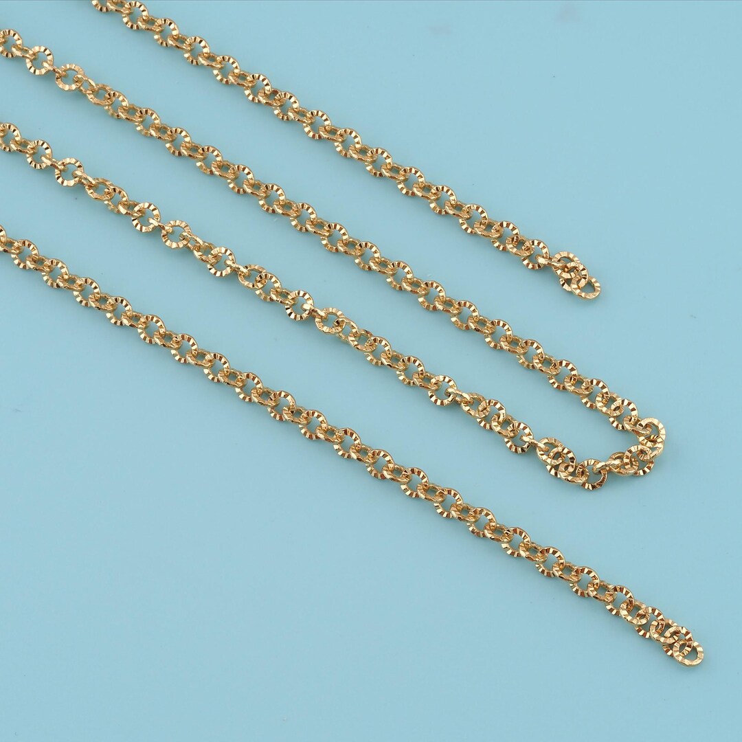 Smooth Round Chain 1 Meter 18K Gold Filled Round Chain,texture Round Chain,diamond Cut ...