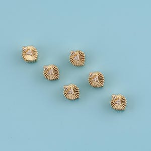 18K Gold Filled Heart Spacer Bead,CZ Micro Pave Heart Charm Bracelet Necklace,Bracelet Bead, Love Beads,large hole beads,DIY Jewelry