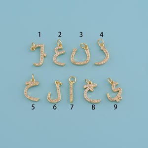 Gold Arabisch schreiben Anhänger, 18K Gold Füllte arabischen Buchstaben Charme, arabische Ziffern Charms, DIY Armband-Halskette Schmuck machen Erkenntnisse Versorgung