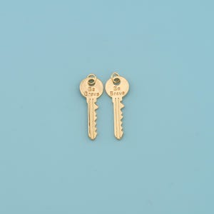 18K Gold Filled key Pendant, key Charm Necklace,DIY Jewelry Making Supply