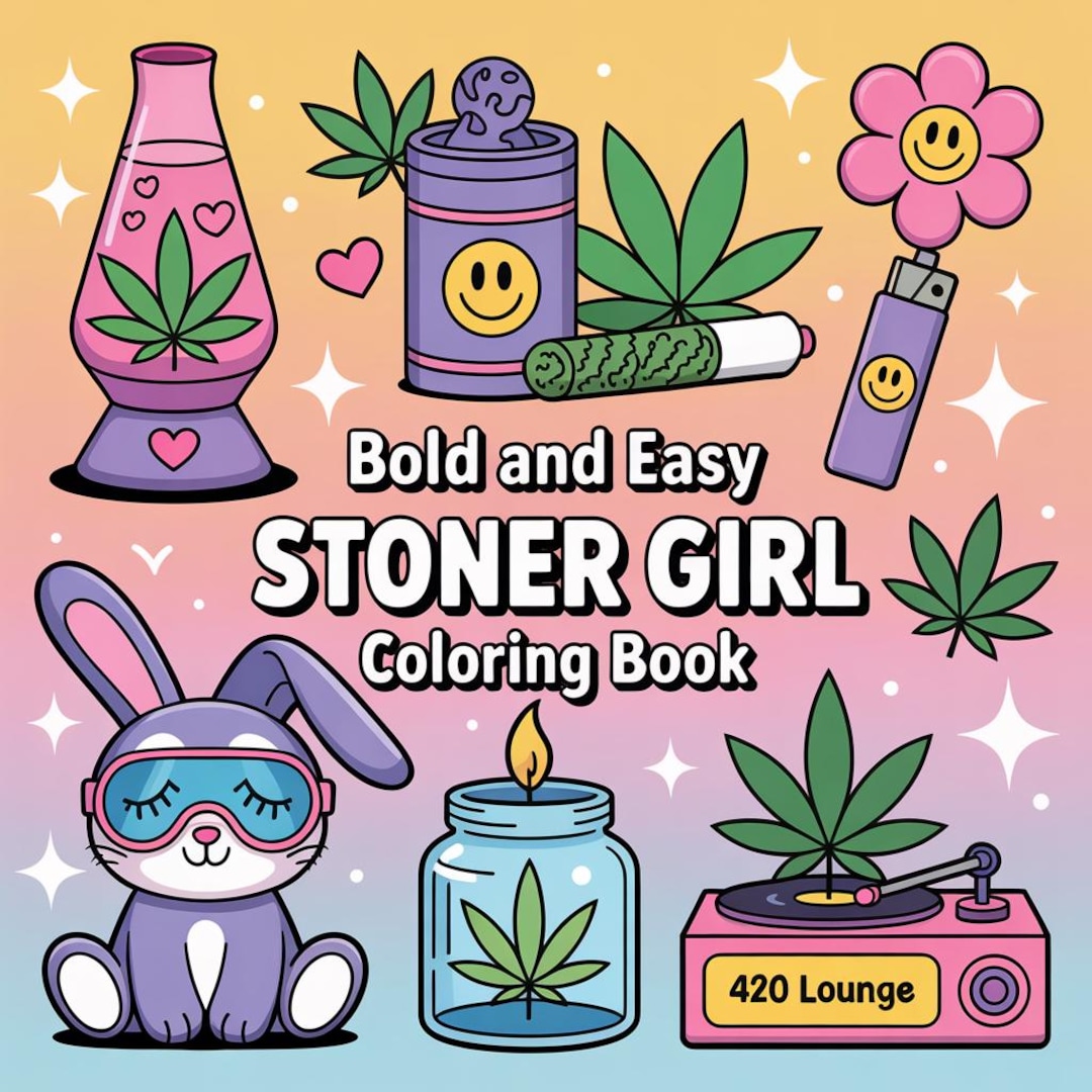 Bold Easy Stoner Girl Coloring Pages - Etsy