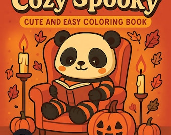 Cozy Spooky Halloween Coloring Book | 50 Designs (Digital Download)