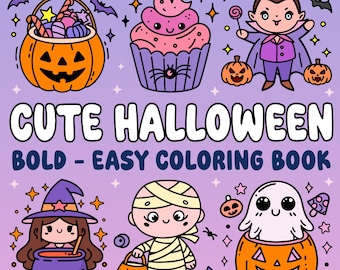 Bold Easy Cute Halloween Coloring Pages