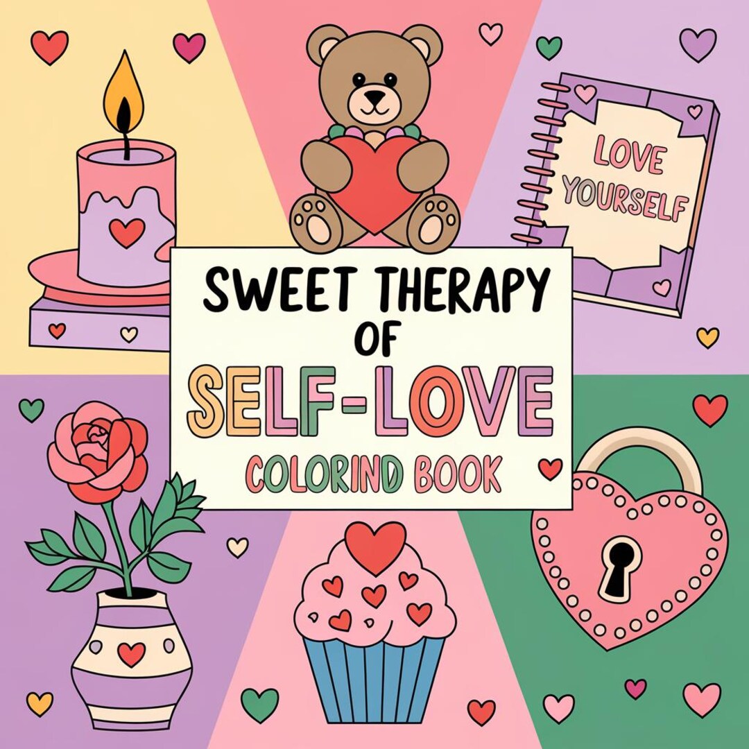 Sweet Therapy of Self Love Coloring Page - Etsy