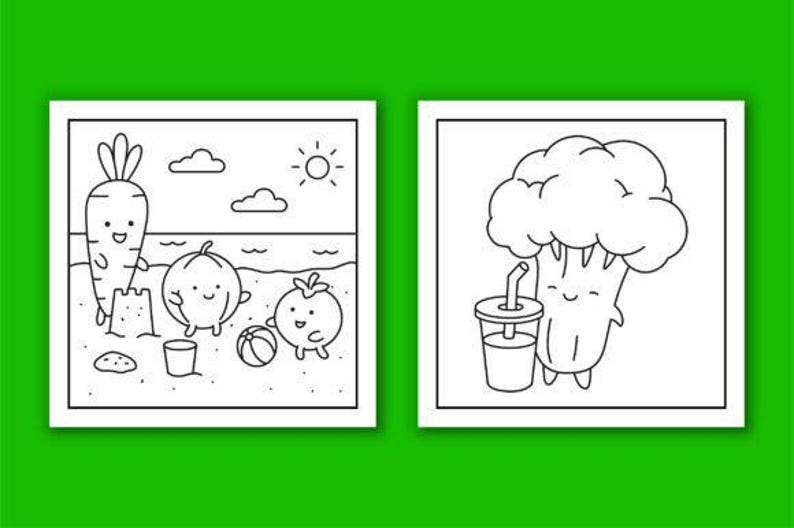 Veggie Life Bold and Easy Coloring Pages | INSTANT DOWNLOAD - Etsy