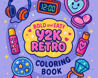 Bold Easy Y2K Retro Coloring Pages