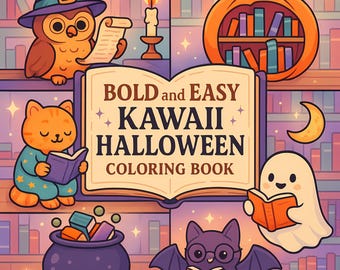 Kawaii Halloween Coloring Book | 50 Spooky Pages (PDF