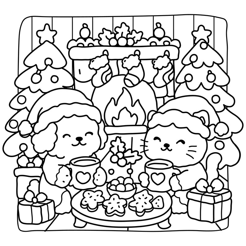 Bold Easy Christmas Coloring Pages | 15 Simple Holiday Designs PDF - Etsy