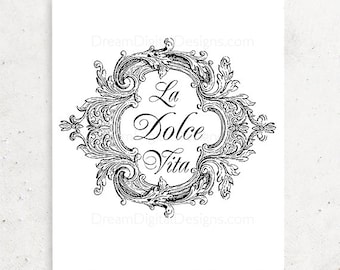 La Dolce Vita druckbare Kunst, italienische Wanddekoration, digitaler typografischer Druck, Sofort Download