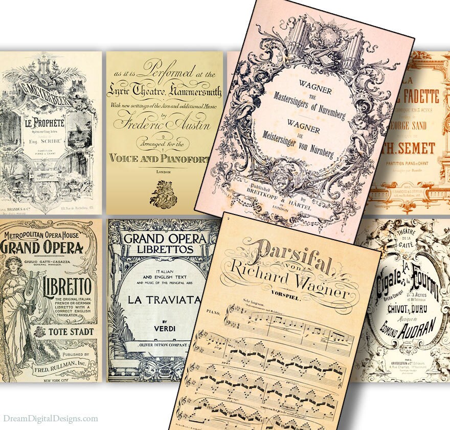 Musical Digital Collage Sheet Gift, Tags, Printable Graphics, Music Ephemera, Labels Download - Etsy