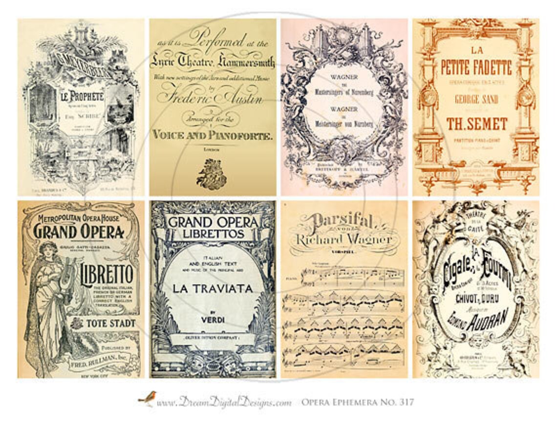 Musical Digital Collage Sheet Gift, Tags, Printable Graphics, Music Ephemera, Labels Download - Etsy