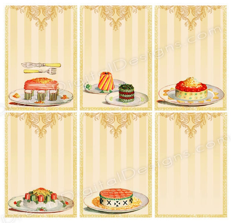 Printable Cake Tags Dessert Digital Collage Sheet Bakery Etsy