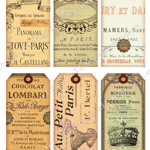 Paris Printable French Ephemera for Gift Tags, Junk Journal Papers or ...