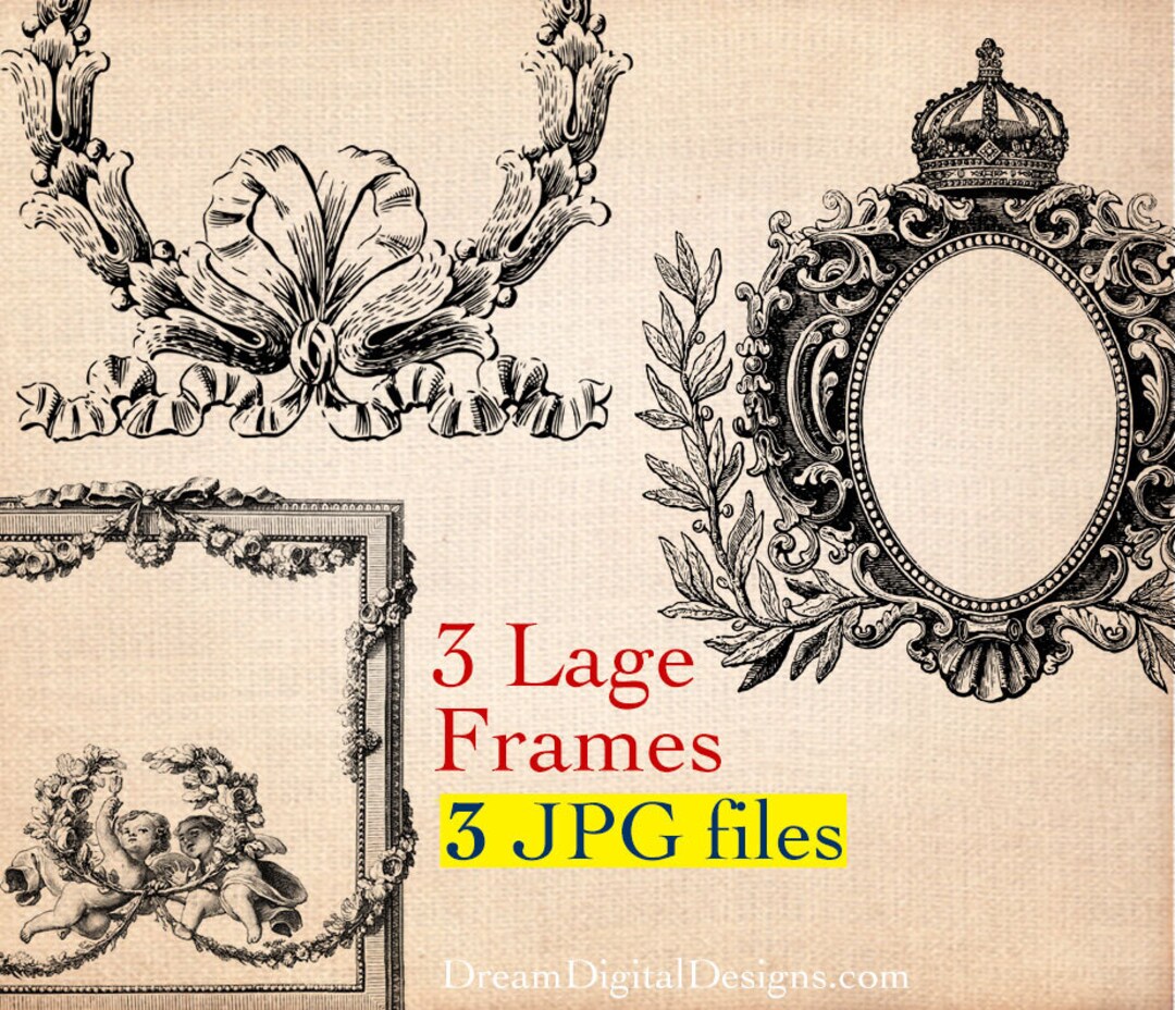Frames Printable Images Digital Background Graphics 3 Large - Etsy