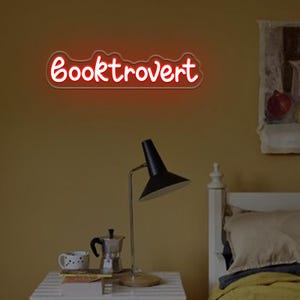 Enseigne au néon Trovert, Reading, lecture, cadeau pour les amateurs de livres épicés, décoration de chambre rat de bibliothèque, enseigne de bibliothèque à domicile, cadeau bibliothécaire, enseigne au néon de club de lecture