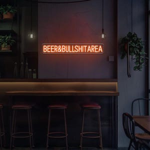 ビール＆ブルシットエリアネオンサイン、ビールLEDライト、LEDネオンライトバークラブ、バーカーター装飾、男の隠れ家バーライト、面白いアルコールバー装飾