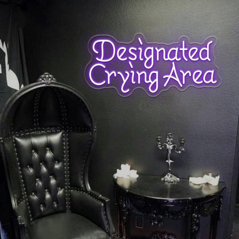 Designated Crying Area Neon,gothic Neon Sign,creepy Halloween Decor ...