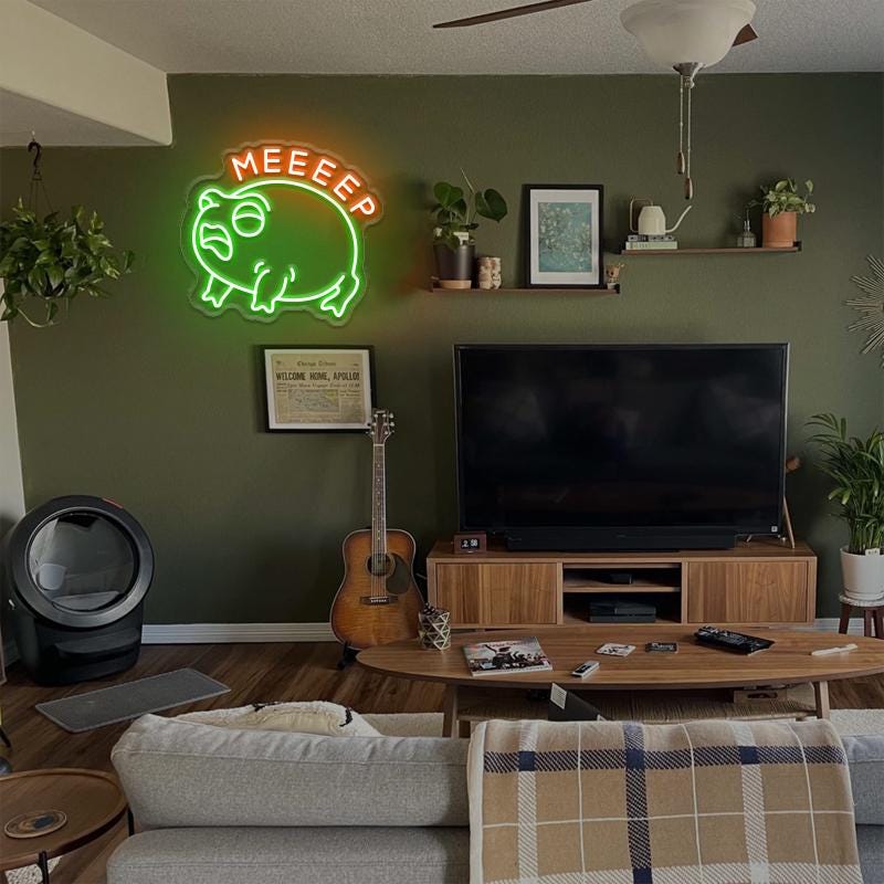 Roaring Frog Neon Sign,Collapsed Toad Neon Light,Frog LED Neon,Cute Animal Neon Sign,Funny Frog Sign,Cute Toad Sign,Game Room Decor