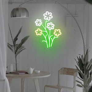 Small Wild Flower Neon Sign,Flowers Neon Light,Popping Flowers Neon Sign,Flower Sign Led Light,Beautiful Flower Neon Sign,Flower Shop Decor