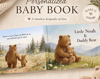 First Father Day Gift from Baby, Personalized Father Day Baby storybook with Photo and Name, Custom Dad Gift from Baby, Dad and Me Baby Book