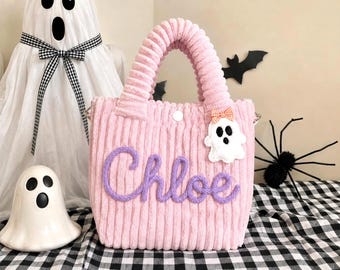 Personalized Kids Halloween Bag, Trick or Treat, Trunk or Treat, Boo Basket, Halloween Candy Bag, Halloween Gift Kids, Kids Crossbody Bag