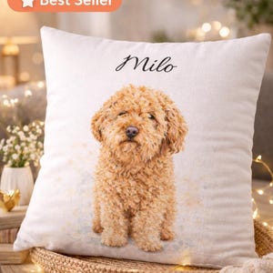 Custom Pet Pillow with Photo and Name | Personalized Pet Pillow | Dog Pillow, Cat Pillow, Dog Mom Gift, Pet Parent gift, Mother's day gift