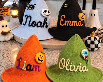 Personalized Halloween Witch Hat, Witchy Costume, Kids Wizard Hat, Family Matching Witchy costume, Trick or Treat, Halloween Party Gifts