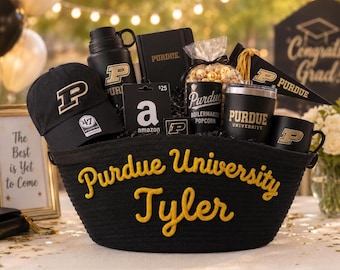 Personalized College Graduation Basket, High School Graduation Gift, Graduation Card Box, Graduation Gift for Him, College Dorm Organizer