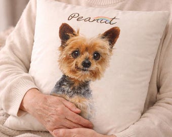 Pet Memorial Gifts | Custom Pet Memorial Pillow | Personalized Pet Pillow from Photo | Dog Memorial Pillow, Cat Memorial Pillow, Pet Rainbow
