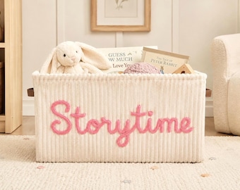 Cestino per l'ora delle storie per neonati, regali per baby shower, organizer per libri per bambini, cestino per libri di lettura per bambini, solo un'altra storia, contenitore per la cameretta