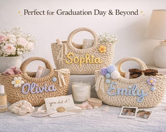 Personalized Graduation Gift Bag, Grad Gift for Her, Summer Beach Bag, Kid Summer Gift, High School Graduation Gift, College Graduation Gift