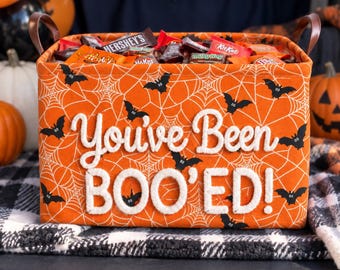 Personalized Halloween Basket, You've Been Boo'ed, Trick or Treat, Trunk or Treat, Halloween Candy Container, Halloween Party Favor Basket