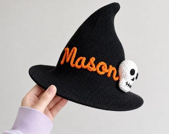 First Halloween Gift, Personalized Halloween Witch Hat, Custom Halloween Wizard Costume, Family Halloween Matching Hat, Halloween Party Gift