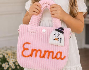 Personalized Kids Halloween Bag, Trick or Treat, Trunk or Treat, Boo Basket, Halloween Treat Bag, Halloween Gift Kids, Kids Crossbody Bag